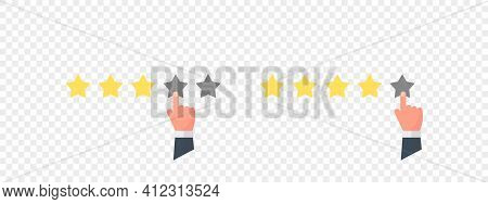 Rate Us Concept. Rate Sign. Rating System Based On Stars. Vector Illustration