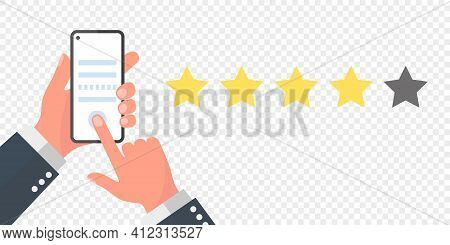 Rate Sign. Choice Rating Review. Rating System Based On Stars. Vector Illustration