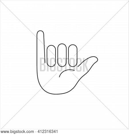 Shaka Line Icon Flat Style. Vector Sign