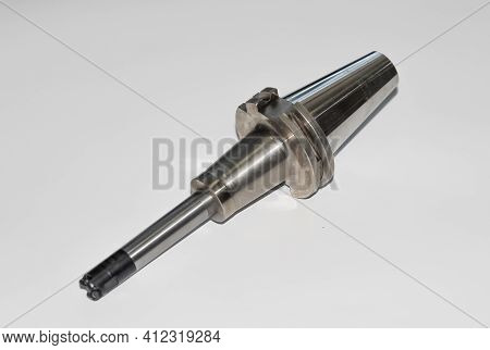 A Collet Chuck For The End Mill With Selective Focus Isolated On White