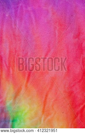 Tie Dye Striped Pattern Abstract Background. Cotton Fabric Abstract Texture Background.