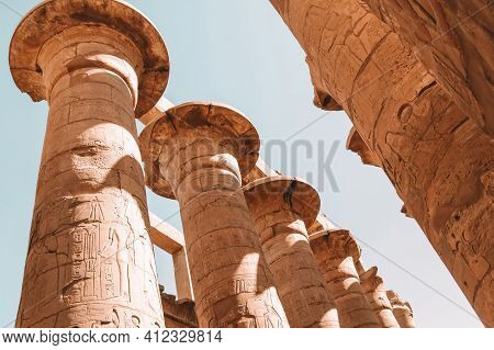 Ruins Of The Egyptian Karnak Temple, The Largest Open-air Museum In Luxor.