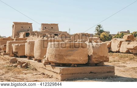 Ruins Of The Egyptian Karnak Temple, The Largest Open-air Museum In Luxor.