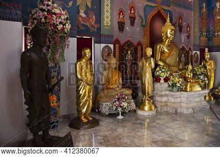 Interior Decoration Design Ubosot Ordination Hall For Thai People And Foreign Travelers Travel Visit