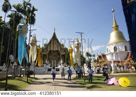 Ancient Ruins Building Ubosot Ordination Hall For Thai People And Foreign Travelers Travel Visit Res