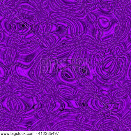 Abstract Colony Of Bacterial Cells. Velvet Luminescence, Purple Virus, Flagellum Bacteria, Microbe, 