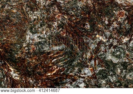 Macro Mineral Stone Astrophyllite White Background