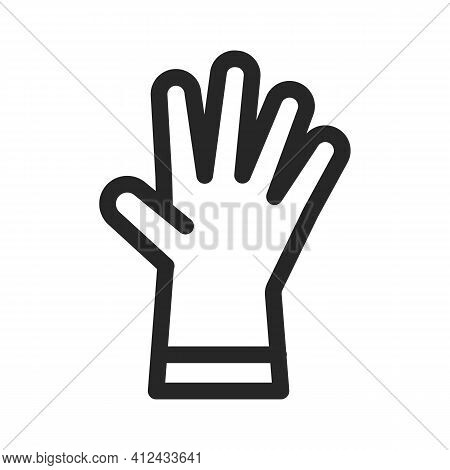 Surgical Or Medical Latex Glove. Rubber Garden Gloves Line, Outline Icon. Protection From Coronaviru