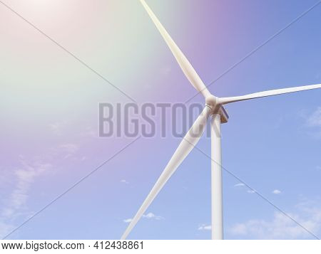 A Wind Energy Mill. Environmentally Responsible Energy Concept And Climate Change.