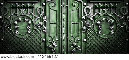 Big Large Metal Gates, Close Up, Macro