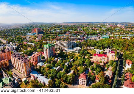 Yessentuki City Centre Aerial Panoramic View. Yessentuki Is A Spa City In Caucasian Mineral Waters R