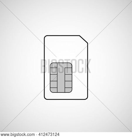Sim Card Symbol, Icon. Flat Vector Illustration