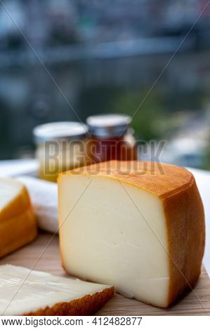Cheese Collection, Belgian Abbey Cheeses Made With Brown Trappist Beer And Fine Herbs And View On Ma