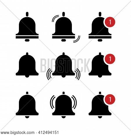 Bells Messages. Icon Set. Phone Icon, Call Icon, Smartphone Vector Design. Stock Image. Eps 10.