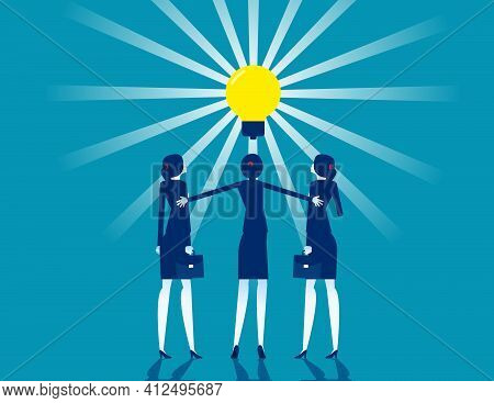 Cooperation To Create New Things Make The Light Bulb Brighter