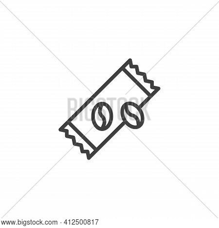 Coffee Sachet Line Icon. Linear Style Sign For Mobile Concept And Web Design. Instant Coffee Stick O
