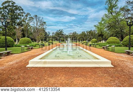 beautiful fountain in the park