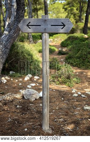 Es Migjorn Gran, Menorca / Spain - June 25, 2016: Cami The Litoral Sign, Menorca, Balearic Islands, 