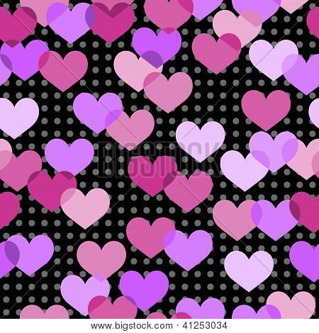 Seamless pattern con cuori rosa