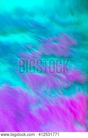 Fur Background In Vibrant Blue And Magenta Colors. Ideal Fur Texture With Perfect Modern And Bright 