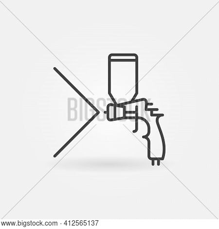 Air Spray Gun Detail Paint Linear Vector Concept Icon