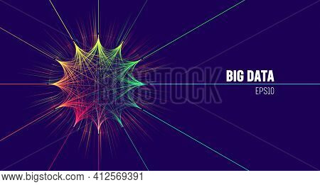 Big Data Visual Technology. Big Data Analytics Node. Digital Analysis Circle Network