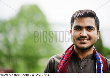 Indo Pakistani Man Wear Traditional Clothes Achkan Or Sherwani.