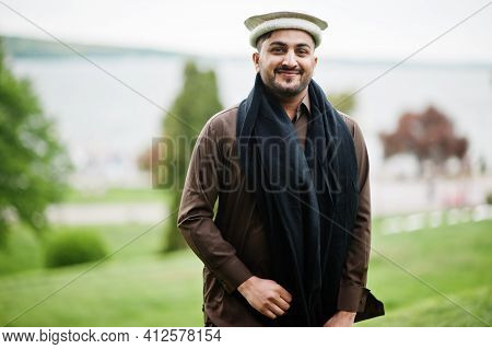 Pakistani Pathan Man Wear Traditional Clothes.