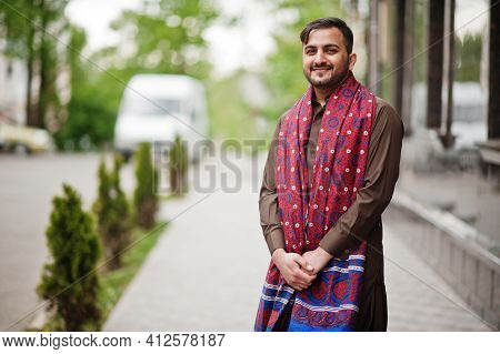 Pakistani Pathan Man Wear Traditional Clothes.