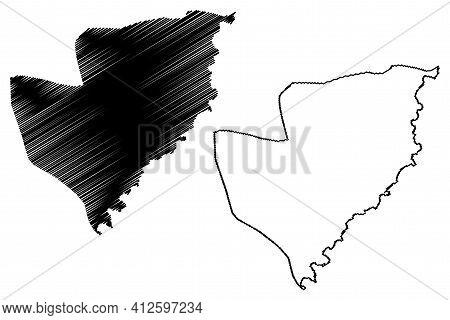 Cantagalo District (democratic Republic Of Sao Tome And Principe, Saint Thomas And Prince) Map Vecto