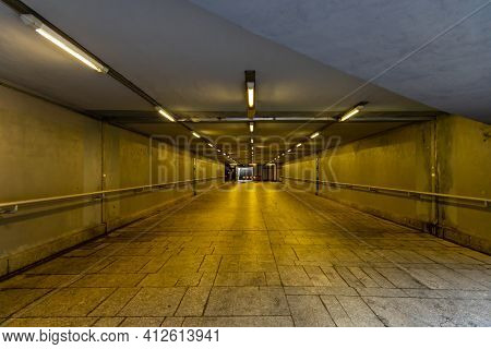 Wroclaw, Poland - May 23 2020: Underground Passage Under Strzegomski Square
