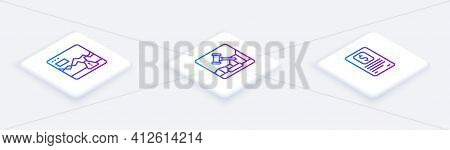 Set Isometric Line Failure Stocks Market, Online Internet Auction And Business Finance Report. White