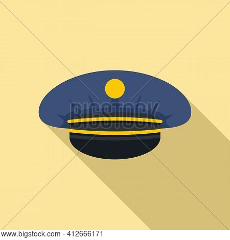 Electric Train Driver Cap Icon. Flat Illustration Of Electric Train Driver Cap Vector Icon For Web D