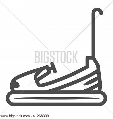 Attraction Bumper Cars Line Icon, The Rides Concept, Bumper Car Sign On White Background, Car Attrac