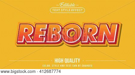 Editable Text Style Effect - Reborn Theme Style. Graphic Design Element.