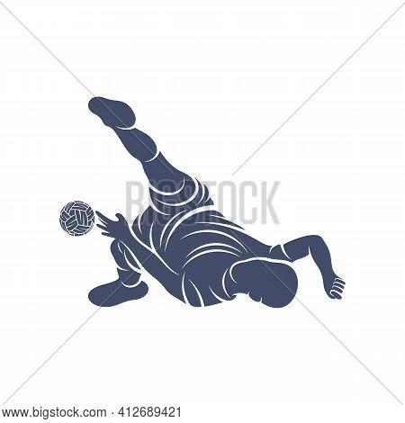 Player Takraw Soccer Design Vector Illustration, Creative Takraw Soccer Logo Design Concept Template