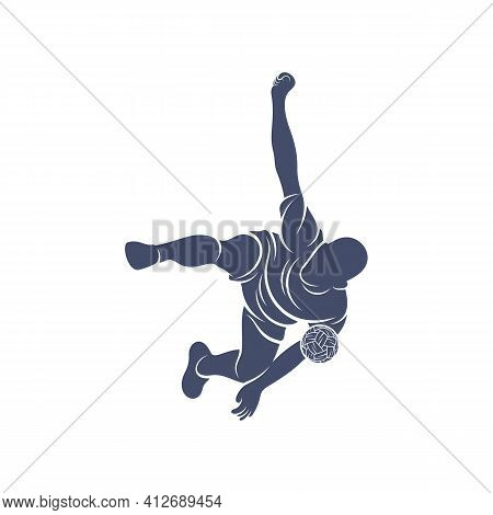 Player Takraw Soccer Design Vector Illustration, Creative Takraw Soccer Logo Design Concept Template