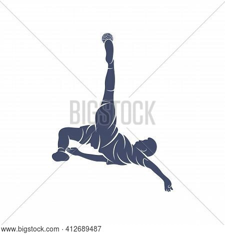 Player Takraw Soccer Design Vector Illustration, Creative Takraw Soccer Logo Design Concept Template