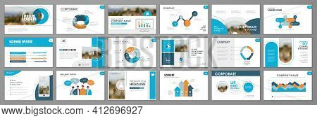 Business Presentation Infographic Elements Template Set. Keynote Presentation Background, Slide Temp
