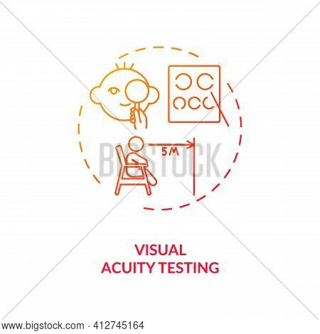 Visual Acuity Testing Concept Icon. Eye Screening For Children. Eye Exam That Checks How Well You Se