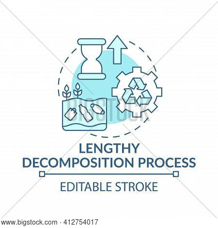 Lengthy Decomposition Process Concept Icon. Top Environmental Challenges Idea Thin Line Illustration
