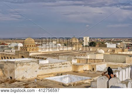 View Of The Uqba Mosque, Another Name The Great Mosque Of Kairouan