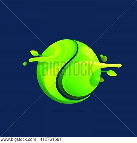 Ecology Sphere Logo Made Of Twisted Green Leaves. Vector Design Template Elements For Vegan Emblem, 