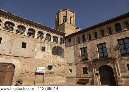 Ambel, Spain - February 19, 2021: General View Of The Palace-fortress Of The Order Of Saint John Of 