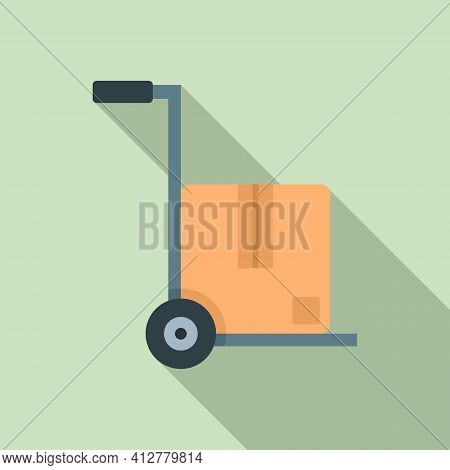 Warehouse Cart Icon. Flat Illustration Of Warehouse Cart Vector Icon For Web Design