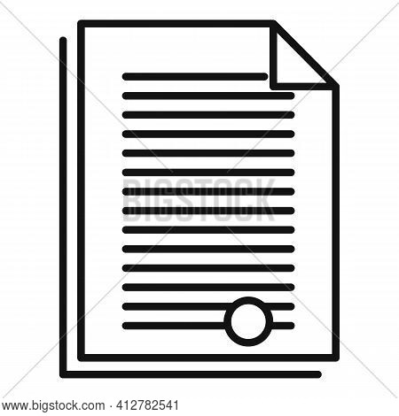 Shop Manager Papers Icon. Outline Shop Manager Papers Vector Icon For Web Design Isolated On White B