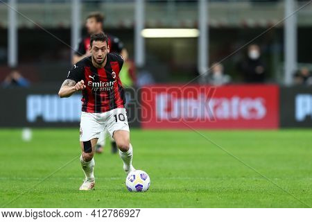 Milano, Italy. 14th March 2021 . Hakan Calhanoglu Of Ac Milan  During The Serie A Match Between Ac M