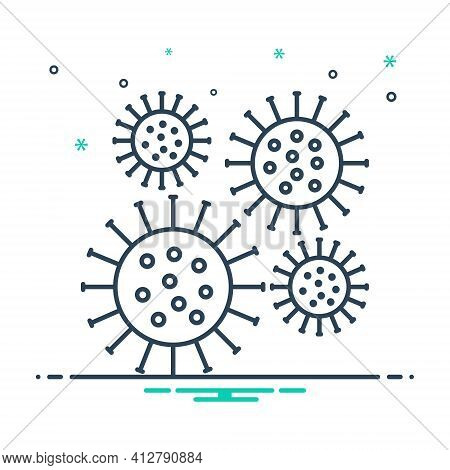 Mix Icon For Bacteria Bacterium Plasm Microbe  Viruses Germs