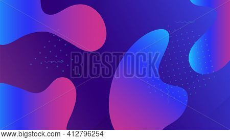 Abstract Layout. Flat Landing Page. Purple Vibrant Poster. Techn