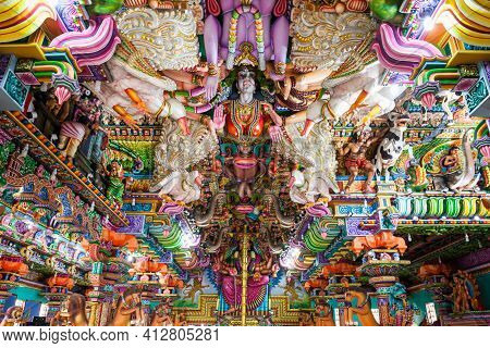 Trincomalee, Sri Lanka - February 15, 2017: Pathirakali Amman Temple Or Pathrakali Ambal Kovil Inter